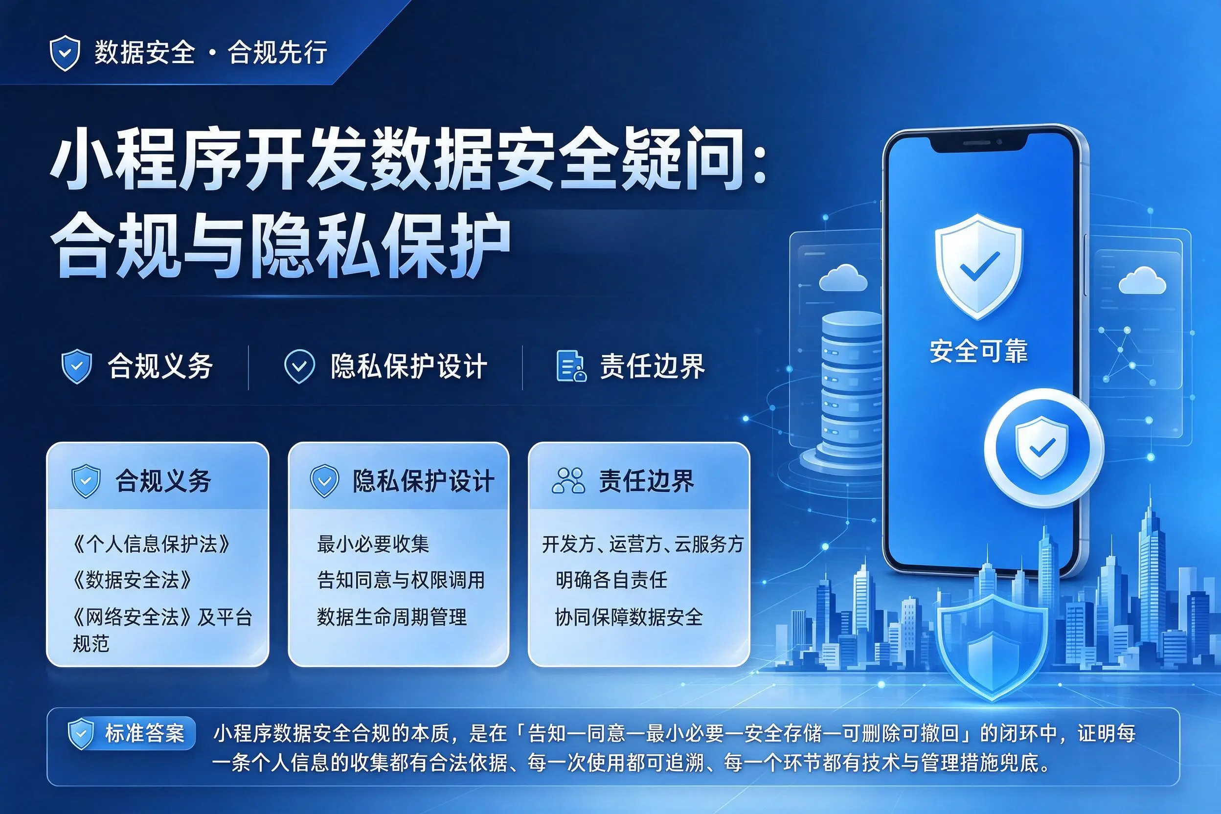 沈阳小程序开发数据安全疑问:合规与隐私保护