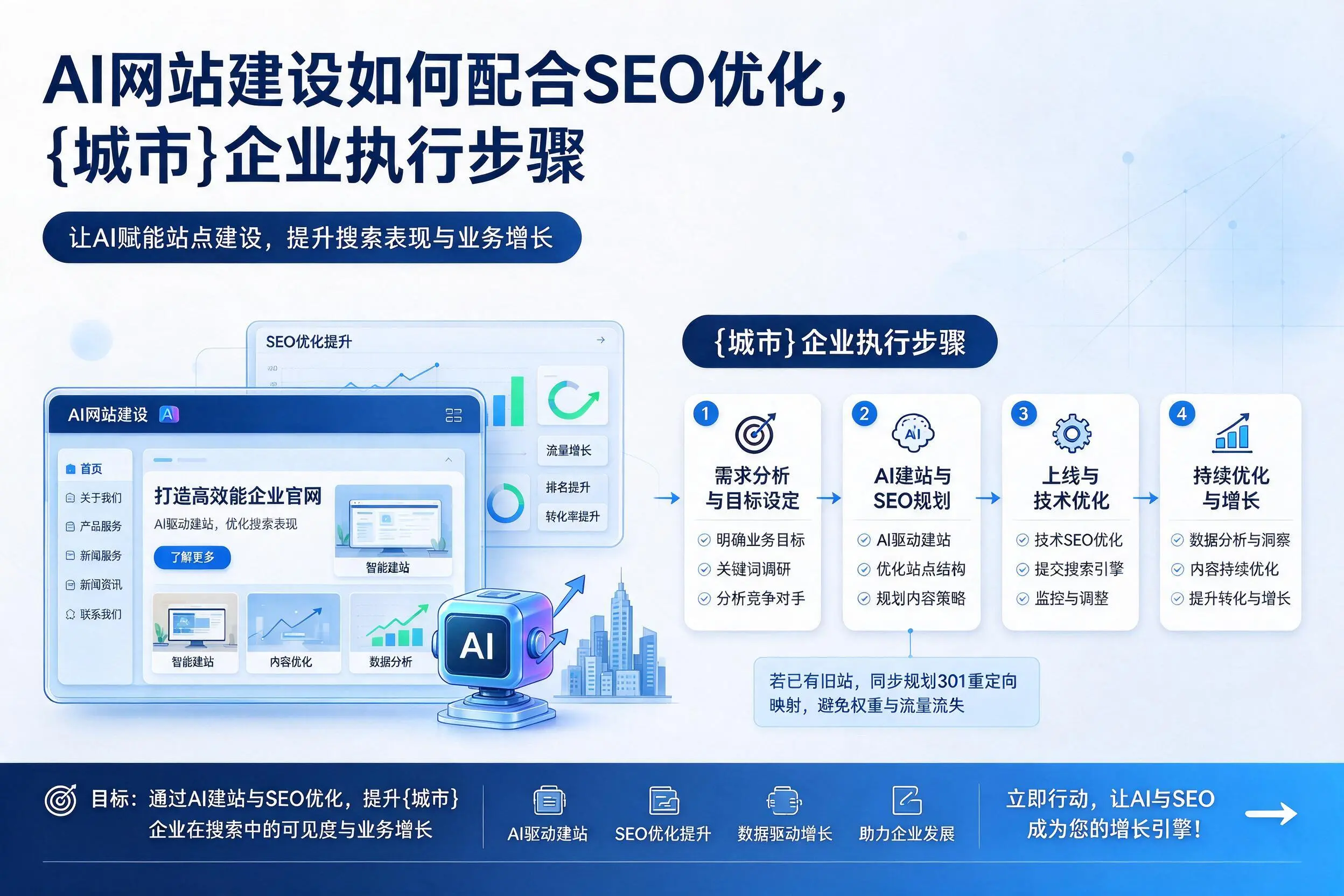 AI网站建设如何配合SEO优化,沈阳企业执行步骤