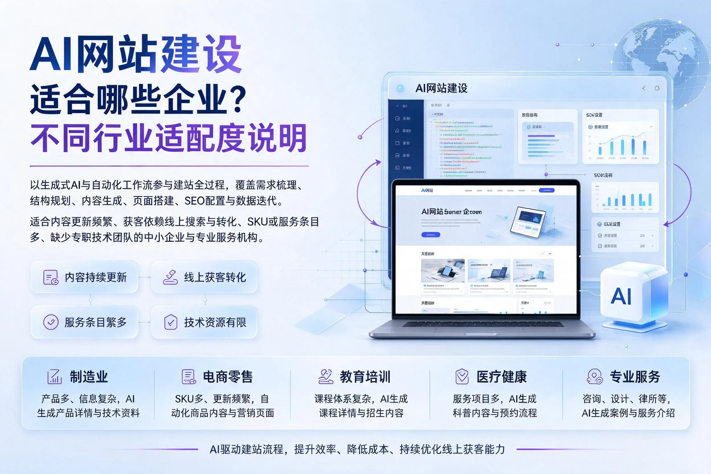 AI网站建设适合哪些企业？沈阳不同行业适配度说明